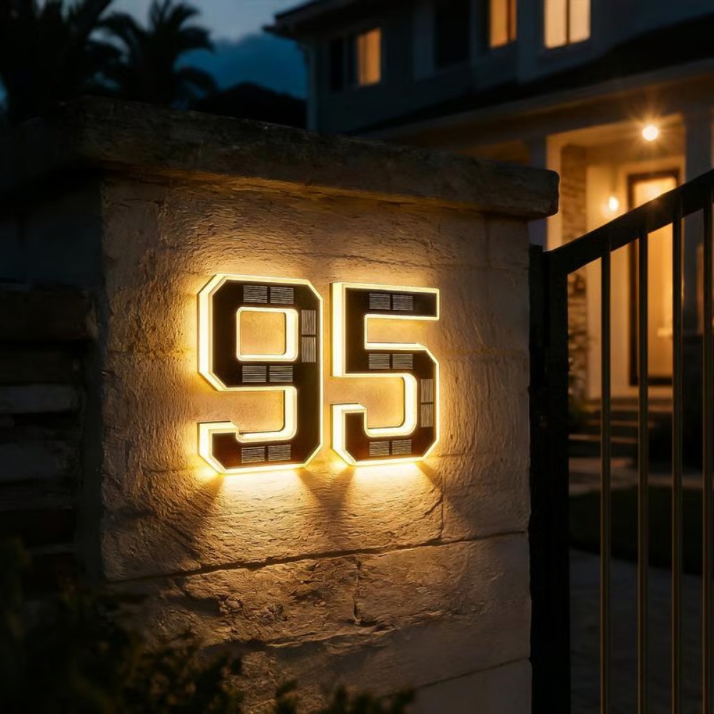 Outdoor Lighting With Outlet - Lampu Nomor Rumah LED Tanda Alamat