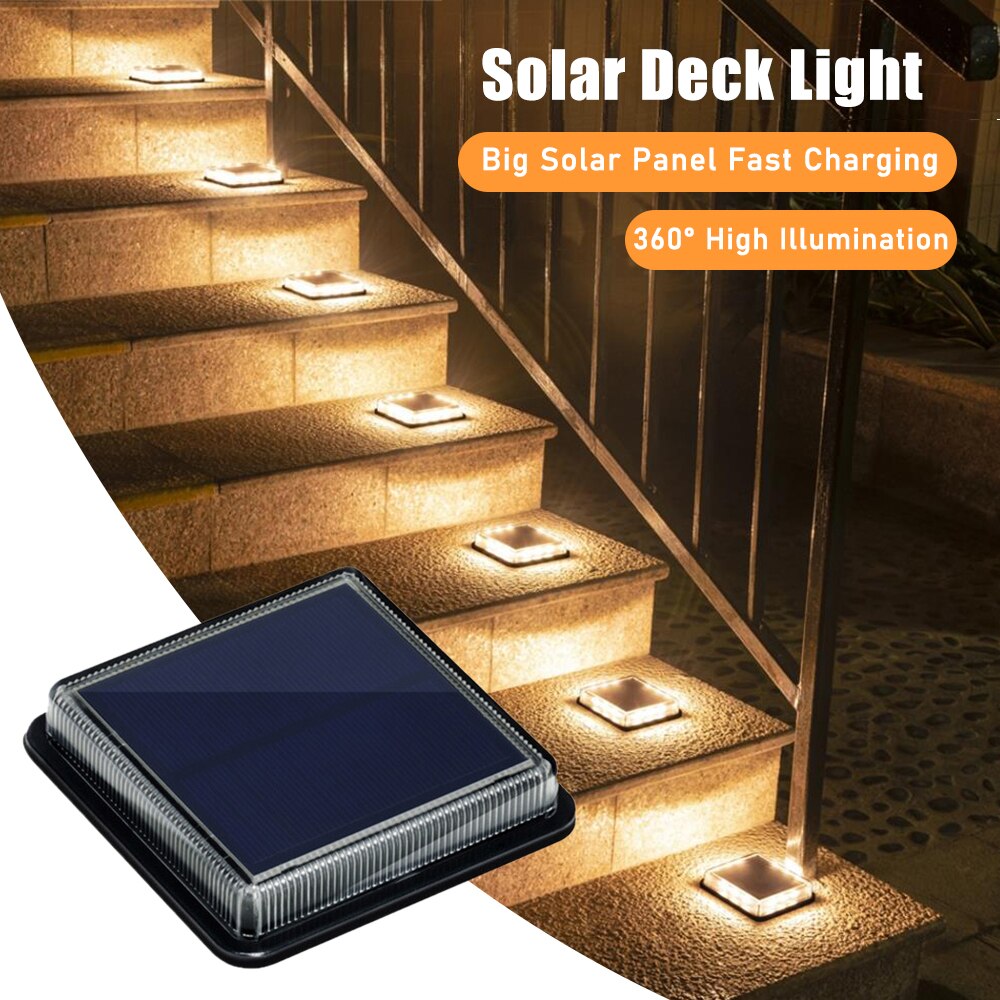 Outdoor Lighting On Stairs - Lampu dek tenaga surya 12 LED,