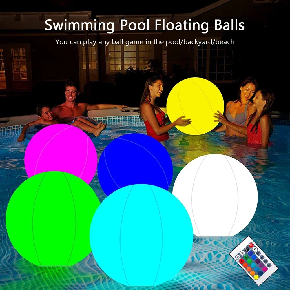 Outdoor Lighting Around Pool - Bola Pantai Tiup 16 Warna LED
