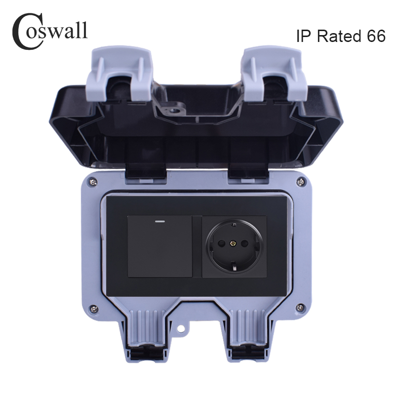 Coswall Soket Daya Dinding Lua - Outdoor Lighting With Outlet ulasan dan harga