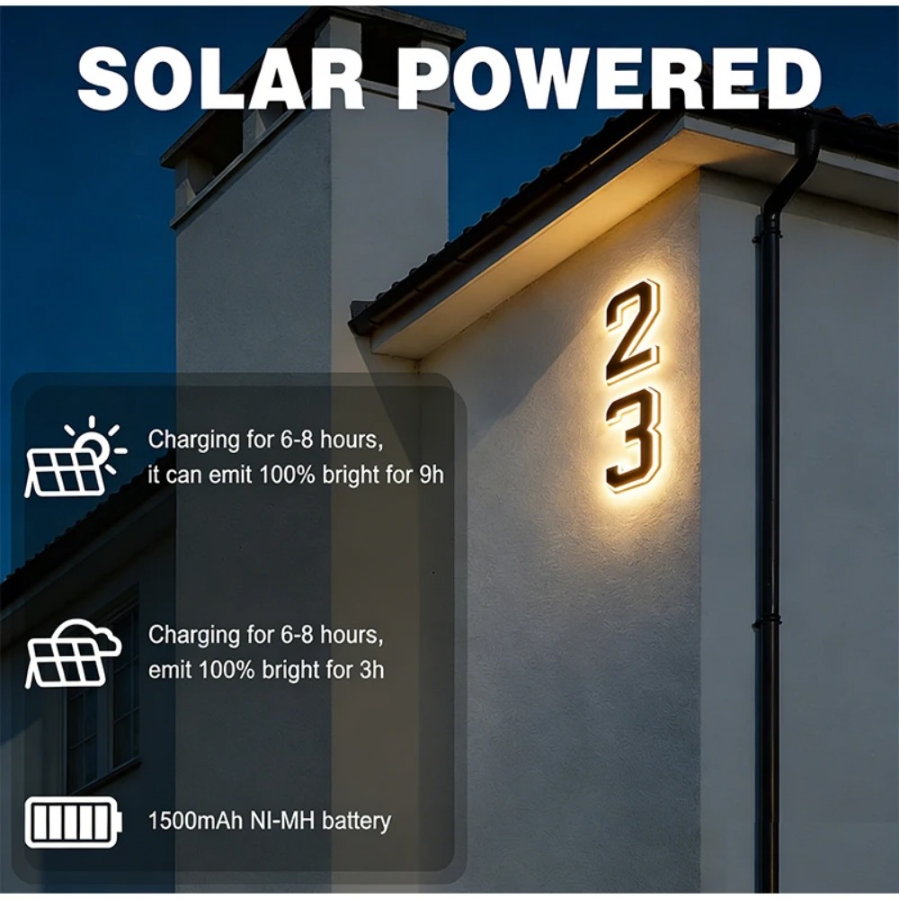 Lampu Nomor Rumah LED Tanda Al - Outdoor Lighting With Outlet ulasan dan harga
