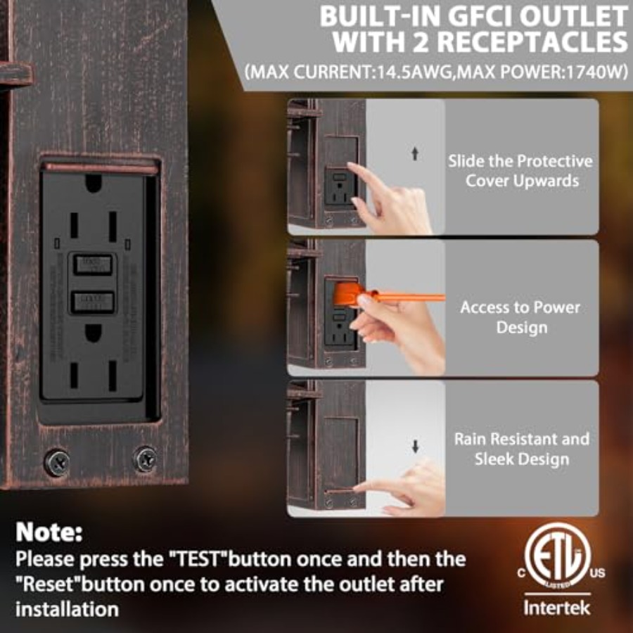 Lampu Luar Ruangan dengan Stop - Outdoor Lighting With Outlet ulasan dan harga