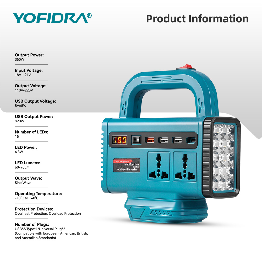YOFIDRA 220V Inverter Daya Por - Outdoor Lighting With Outlet ulasan dan harga