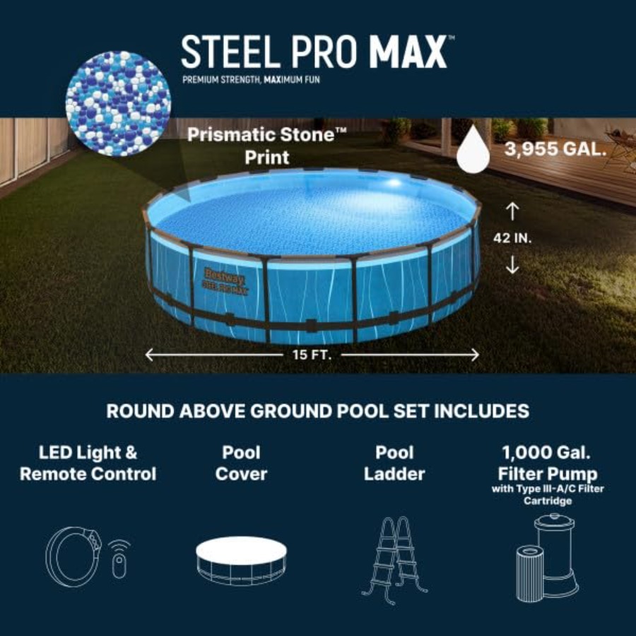 Kolam Renang di Atas Tanah 15' - Outdoor Lighting Around Pool ulasan dan harga