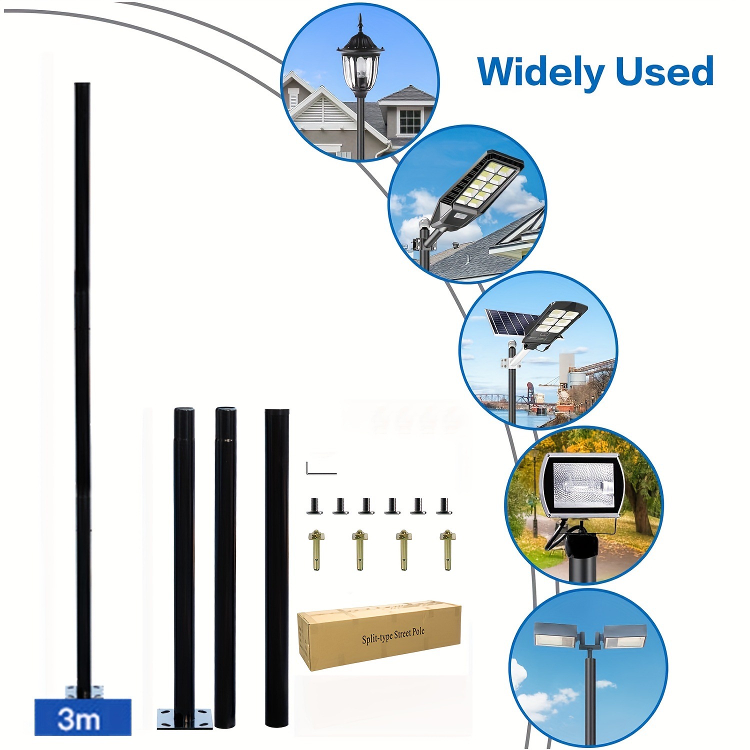 Tiang Lampu Jalan Tenaga Surya - Outdoor Lighting Poles ulasan dan harga